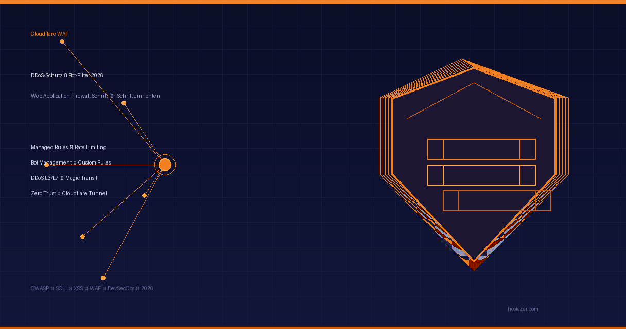 Cloudflare WAF einrichten – DDoS-Schutz & Bot-Filter 2026 | hostazar.com