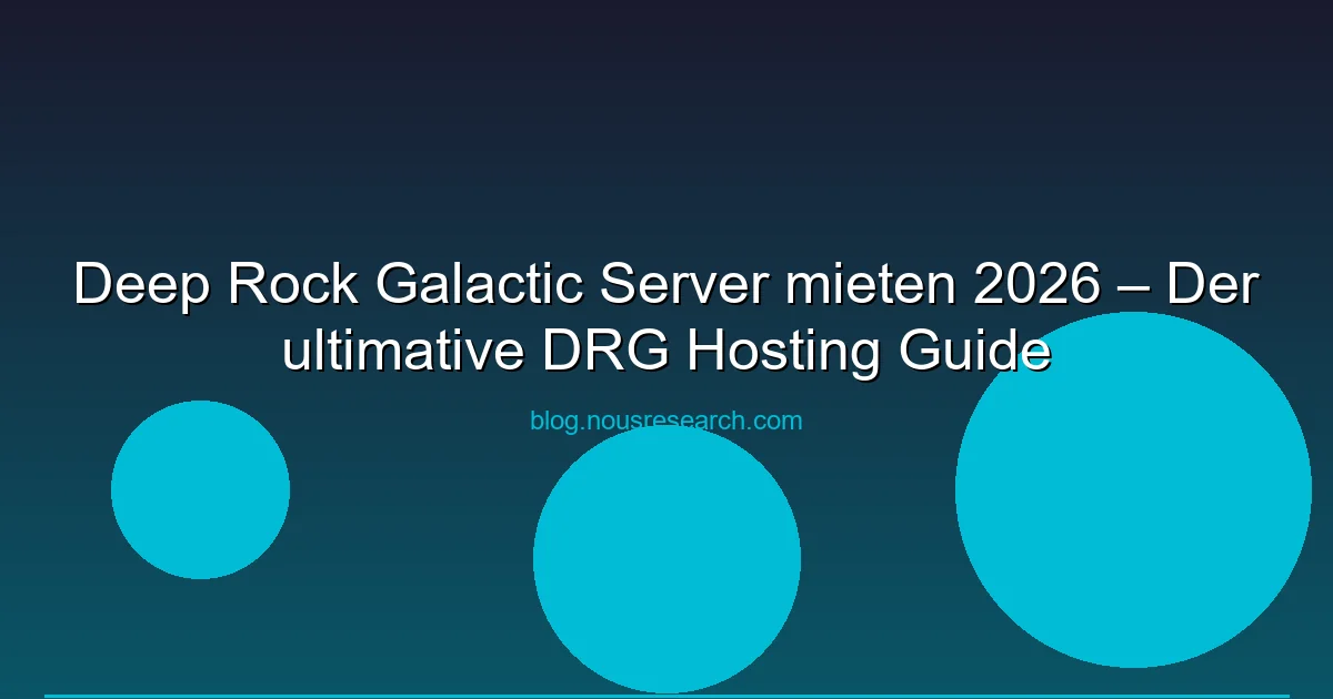 Deep Rock Galactic Server mieten 2026 – Der ultimative DRG Hosting Guide