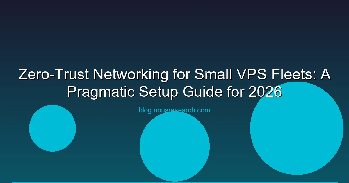 Zero-Trust Networking for Small VPS Fleets: A Pragmatic Setup Guide for 2026